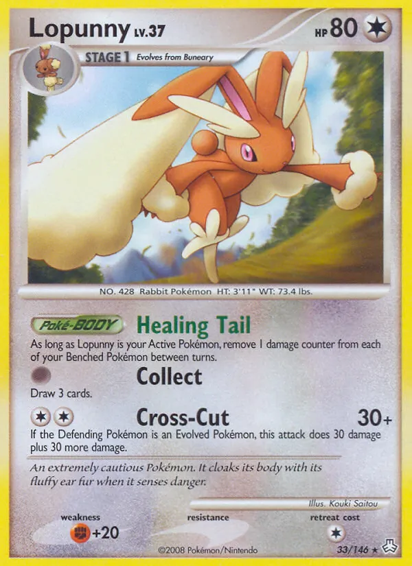 Lopunny card from Legends Awakened, number 33/146
