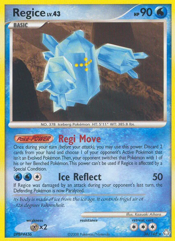 Regice card from Legends Awakened, number 36/146