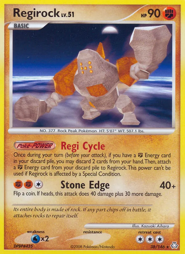 Regirock card from Legends Awakened, number 38/146