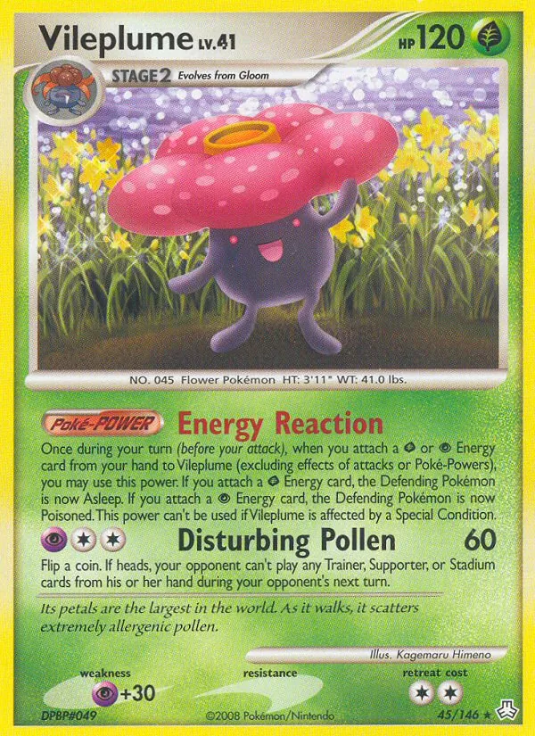 Vileplume card from Legends Awakened, number 45/146