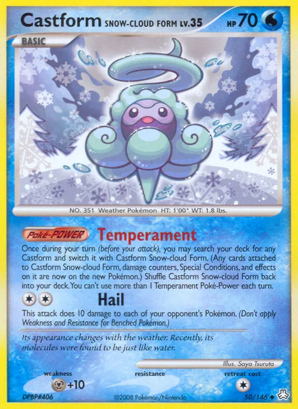 Castform Snow-cloud Form card from Legends Awakened, number 50/146