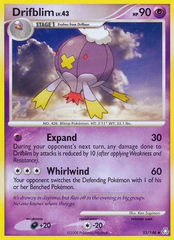 Drifblim card from Legends Awakened, number 53/146