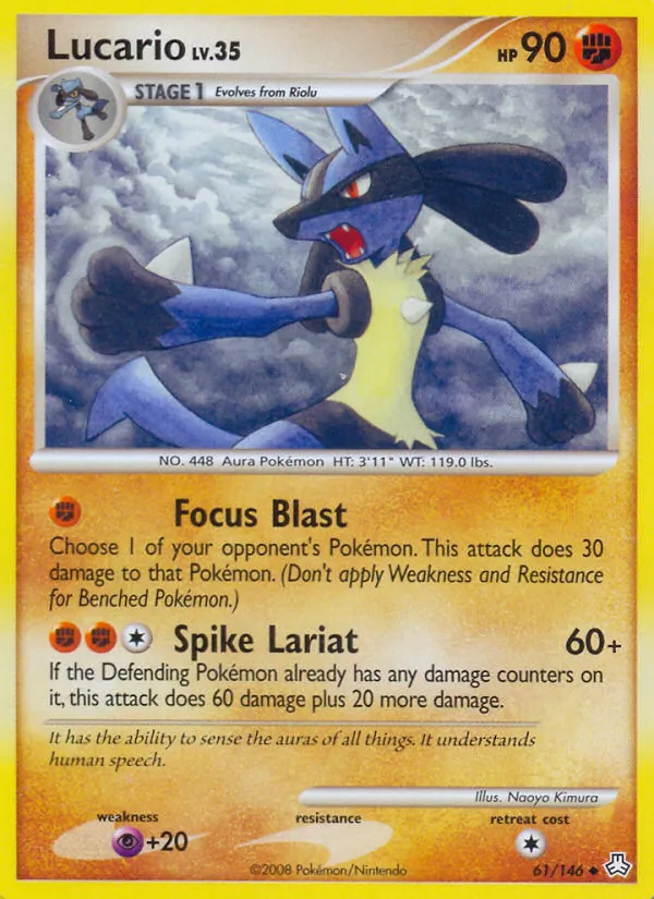 Lucario card from Legends Awakened, number 61/146
