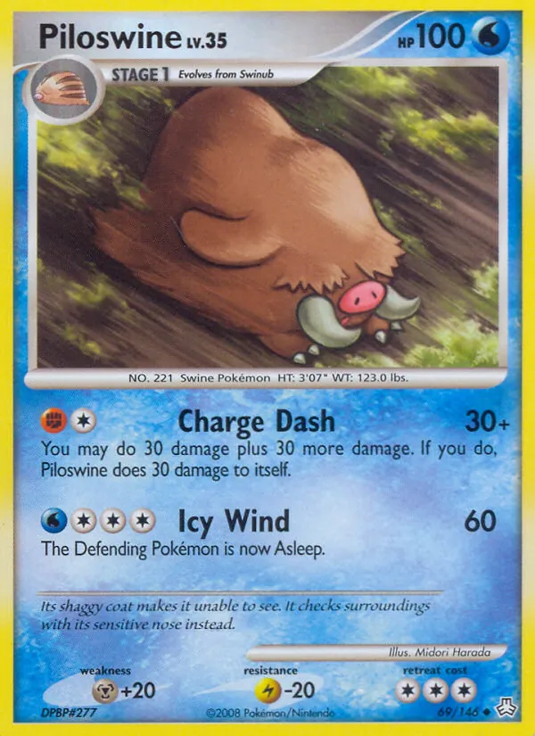 Piloswine card from Legends Awakened, number 69/146