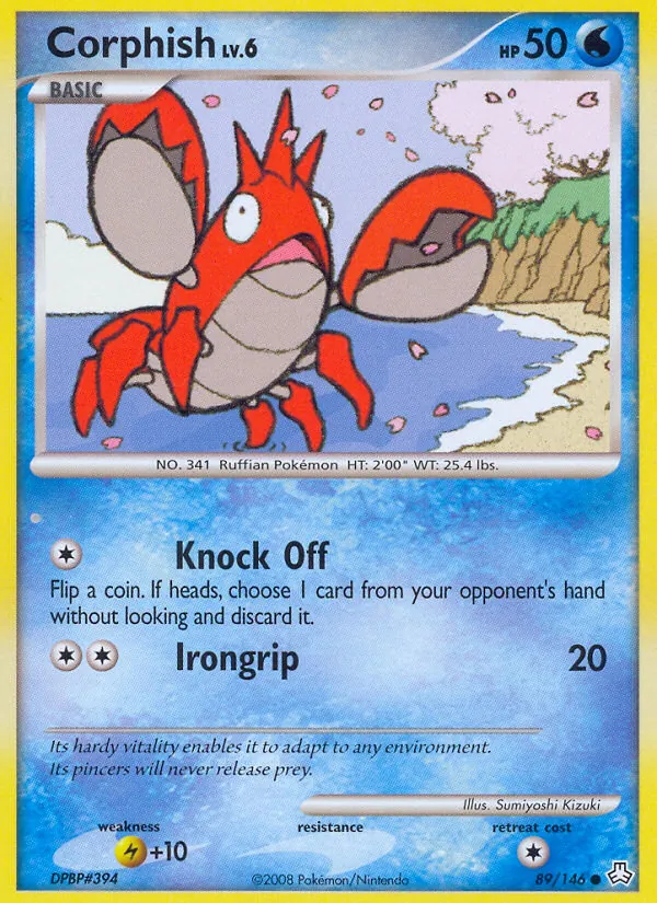 Corphish card from Legends Awakened, number 89/146