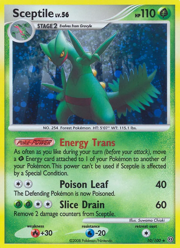 Sceptile card from Stormfront, number 10/100