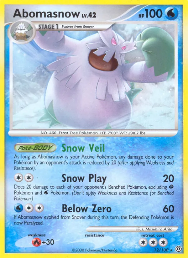 Abomasnow card from Stormfront, number 12/100