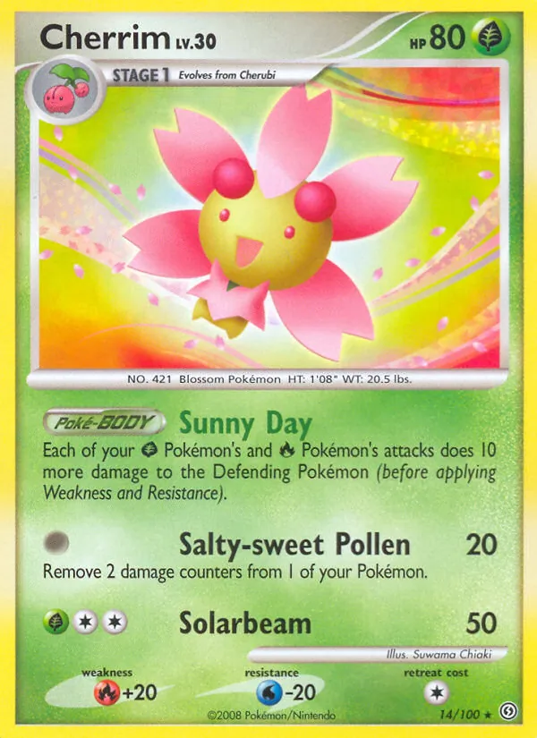 Cherrim card from Stormfront, number 14/100