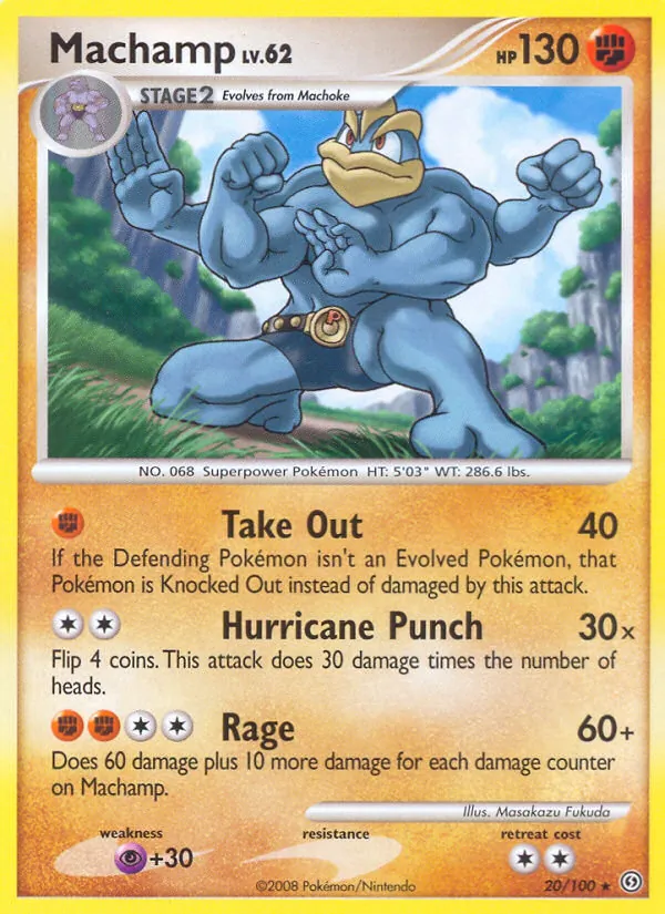 Machamp card from Stormfront, number 20/100