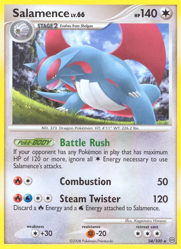 Salamence card from Stormfront, number 24/100
