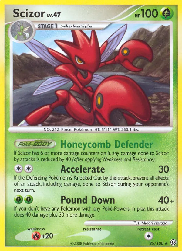 Scizor card from Stormfront, number 25/100