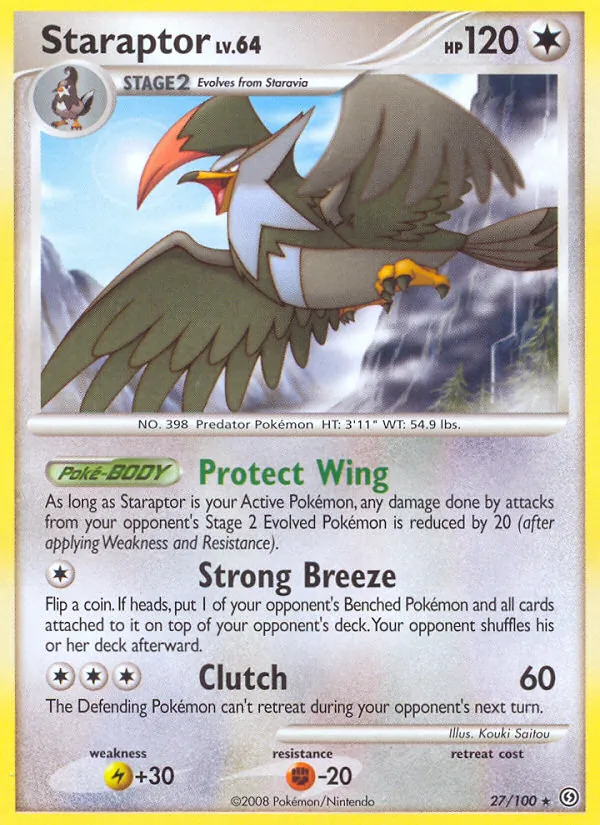 Staraptor card from Stormfront, number 27/100