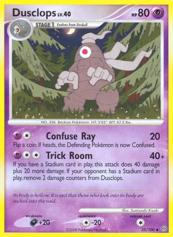 Dusclops card from Stormfront, number 35/100