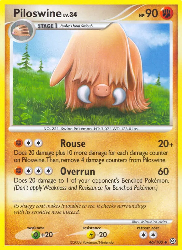 Piloswine card from Stormfront, number 46/100