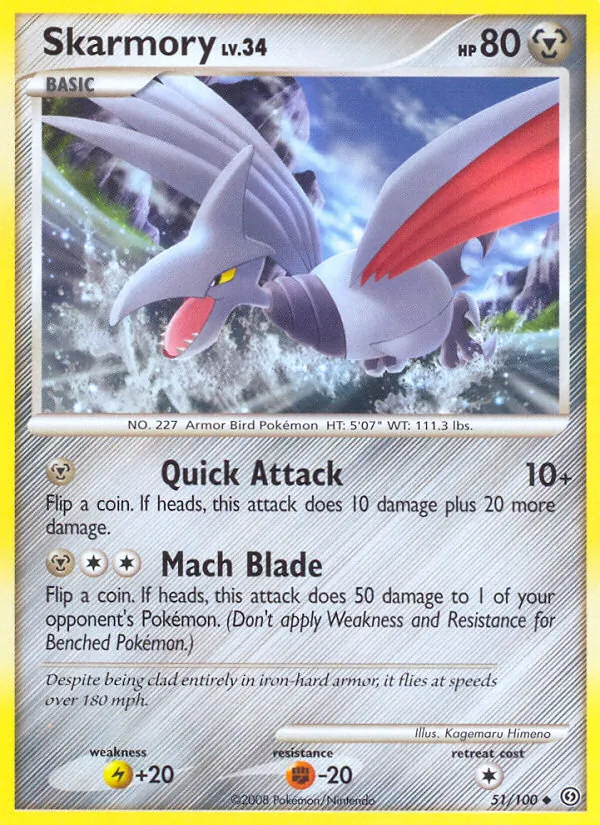 Skarmory card from Stormfront, number 51/100