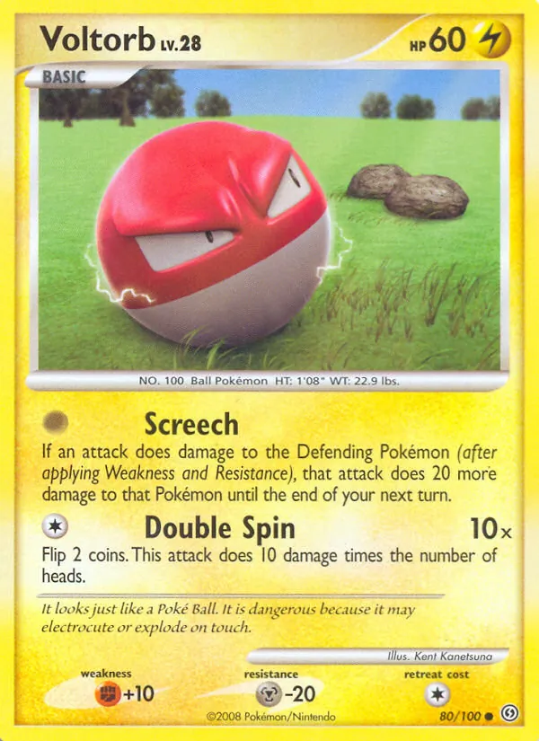 Voltorb card from Stormfront, number 80/100