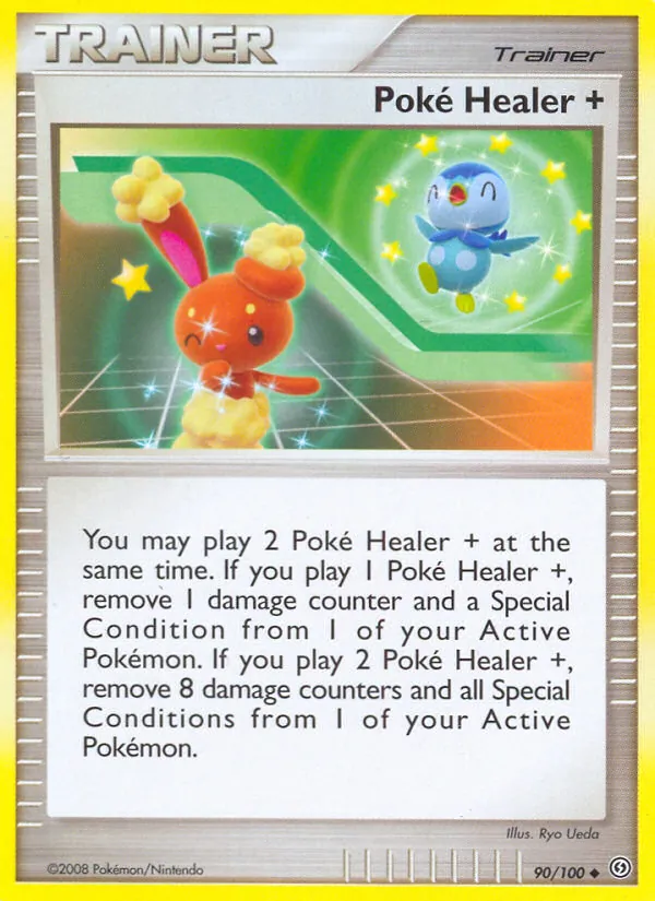 Poké Healer + card from Stormfront, number 90/100