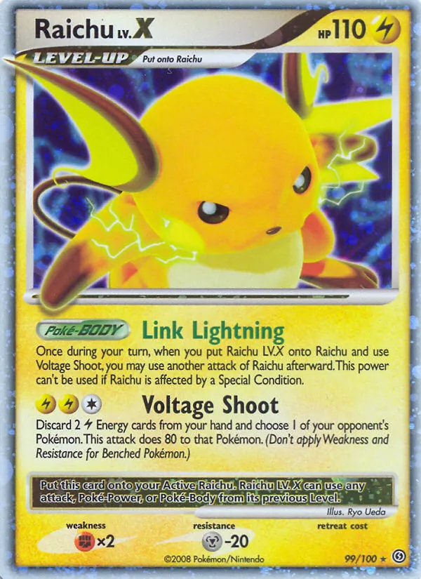 Raichu card from Stormfront, number 99/100
