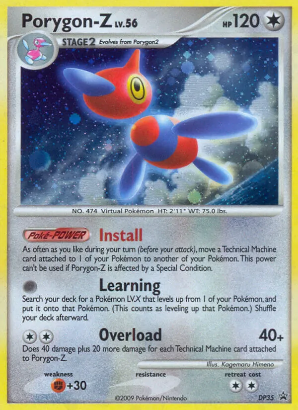 Kaart Porygon-Z uit DP Black Star Promos, nummer DP35/56