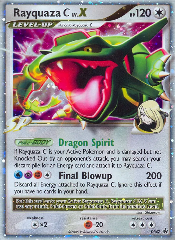Kartu Rayquaza C dari DP Black Star Promos, nomor DP47/56