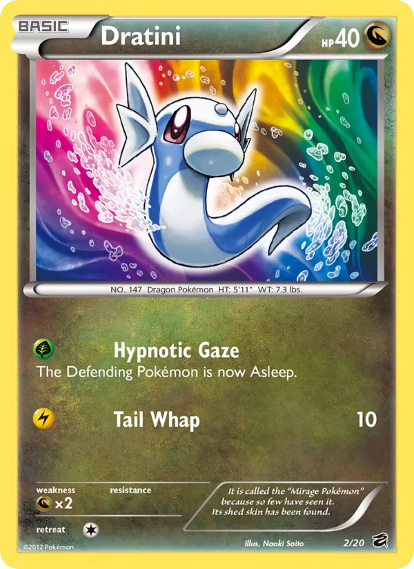 Dratini card from Dragon Vault, number 2/20