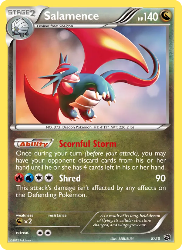 Kaart Salamence uit Dragon Vault, nummer 8/20