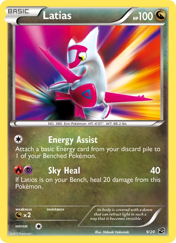 Latias card from Dragon Vault, number 9/20