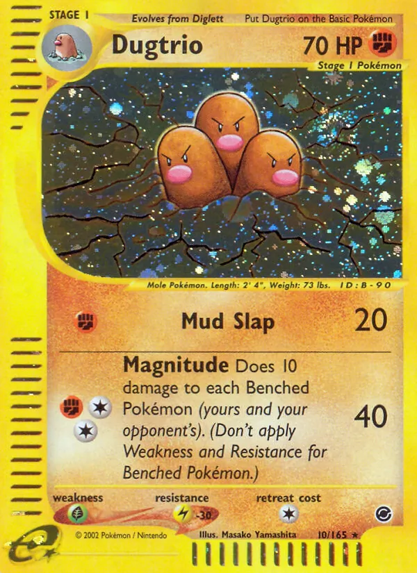 Kaart Dugtrio uit Expedition Base Set, nummer 10/165