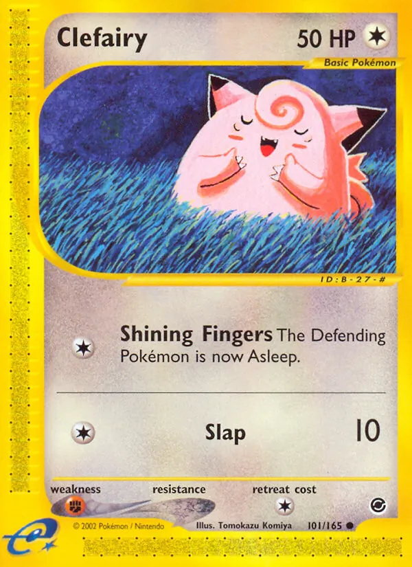 Kartu Clefairy dari Expedition Base Set, nomor 101/165