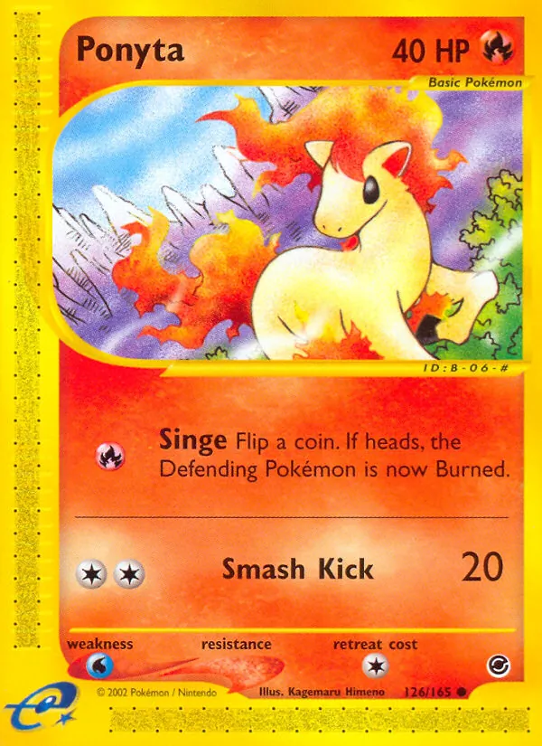 Carta Ponyta dell'espansione Expedition Base Set, numero 126/165