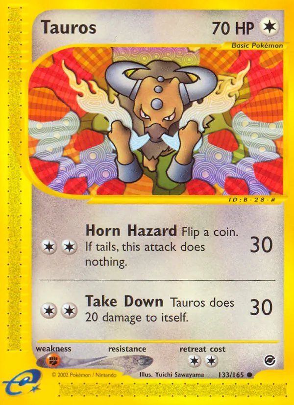 Kaart Tauros uit Expedition Base Set, nummer 133/165