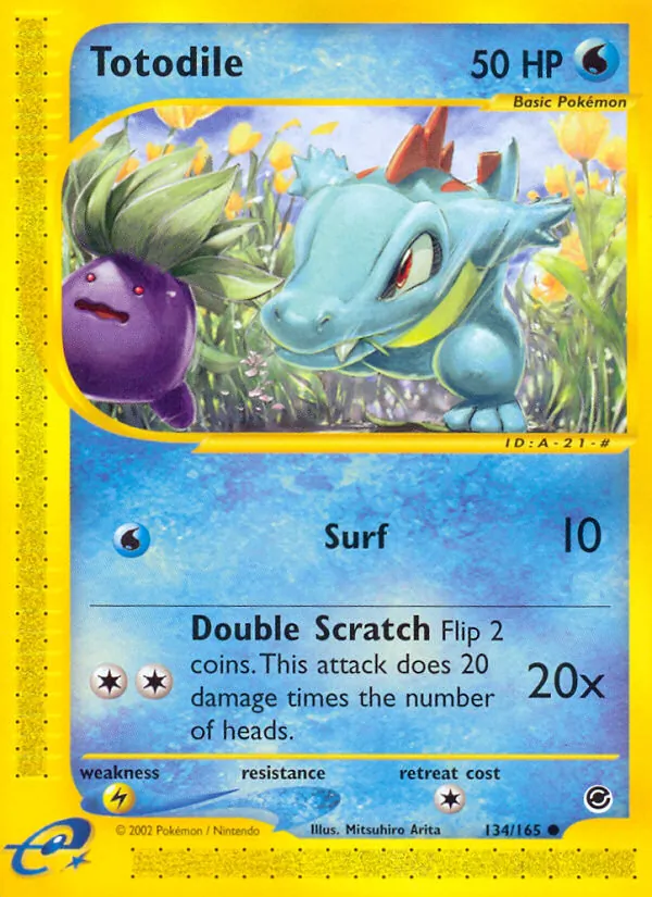 Totodile card from Expedition Base Set, number 134/165