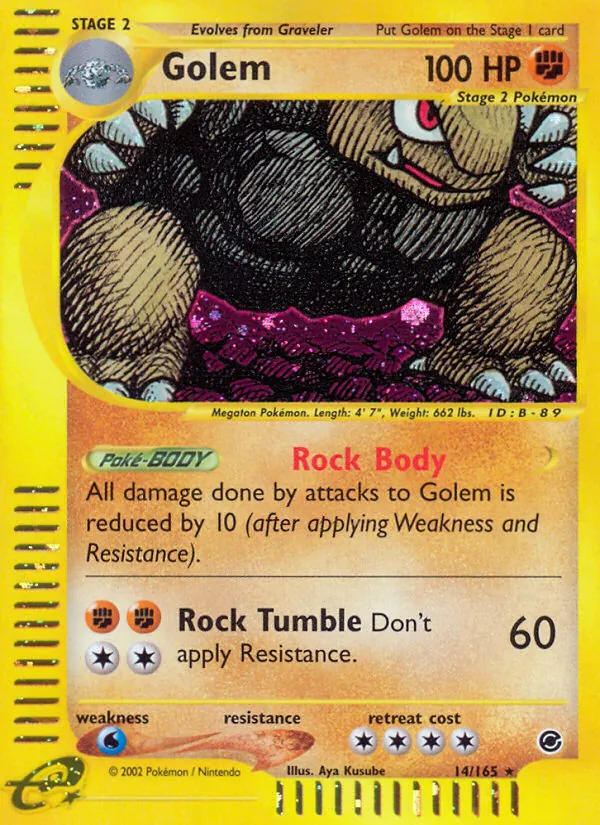 Kartu Golem dari Expedition Base Set, nomor 14/165