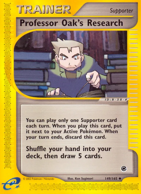 Kaart Professor Oak's Research uit Expedition Base Set, nummer 149/165