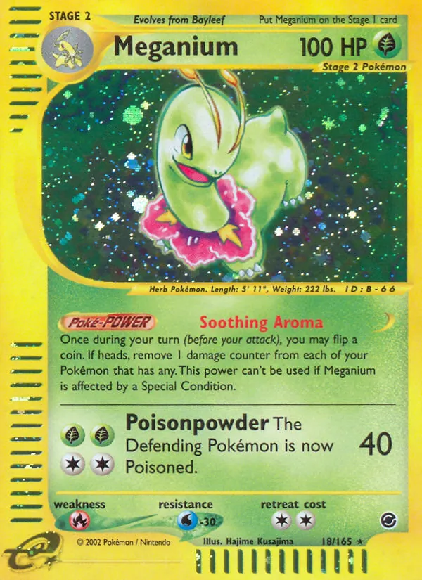 Kaart Meganium uit Expedition Base Set, nummer 18/165