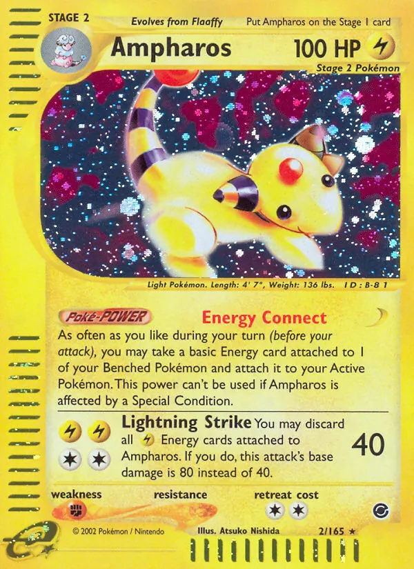 Kartu Ampharos dari Expedition Base Set, nomor 2/165