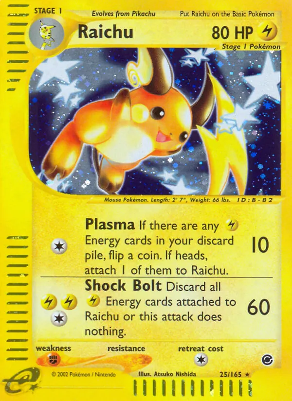 Kaart Raichu uit Expedition Base Set, nummer 25/165