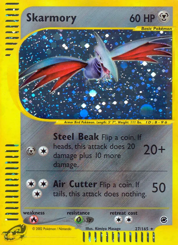 Kaart Skarmory uit Expedition Base Set, nummer 27/165