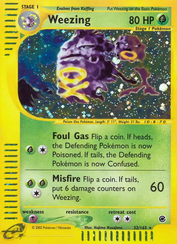 Kartu Weezing dari Expedition Base Set, nomor 32/165