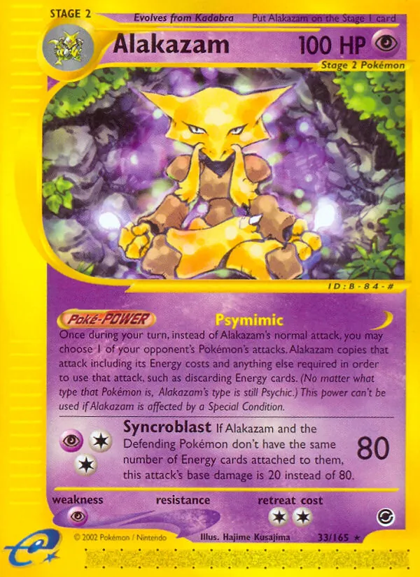 Kaart Alakazam uit Expedition Base Set, nummer 33/165