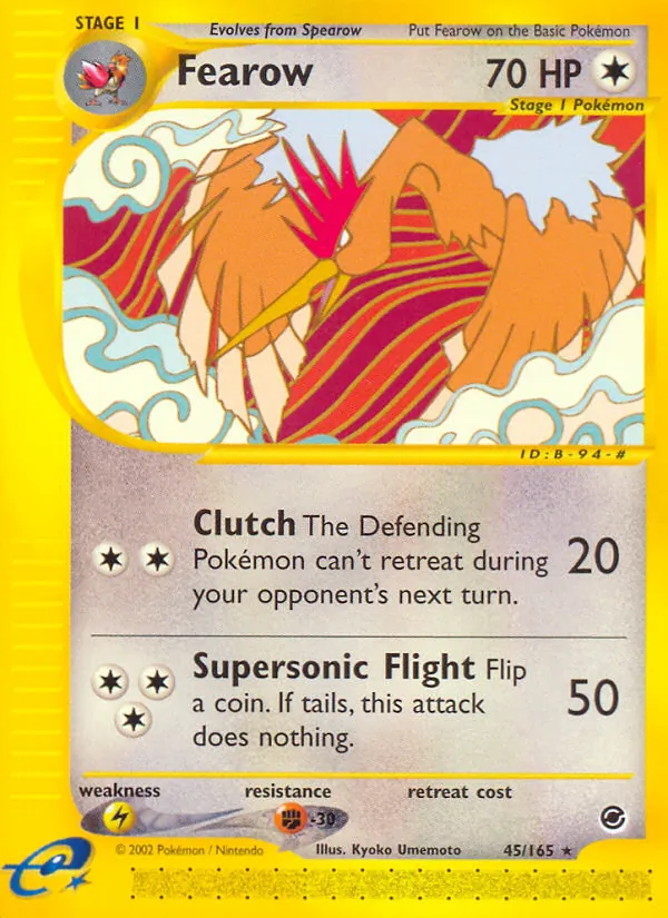 Kaart Fearow uit Expedition Base Set, nummer 45/165