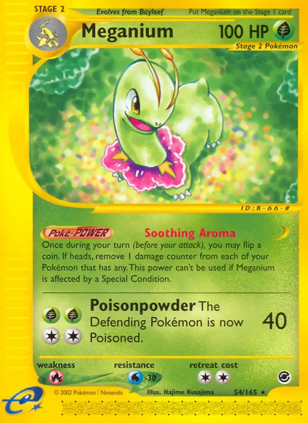 Kaart Meganium uit Expedition Base Set, nummer 54/165