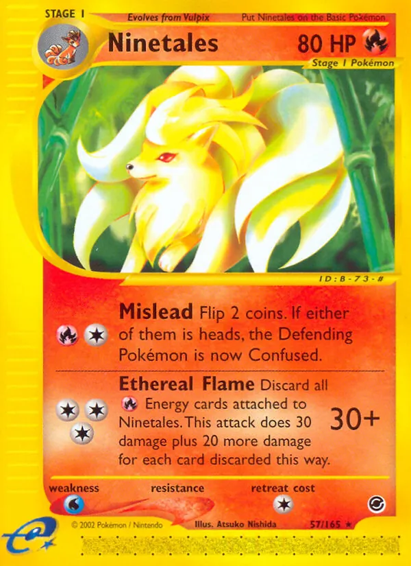 Kartu Ninetales dari Expedition Base Set, nomor 57/165