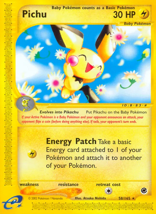 Kartu Pichu dari Expedition Base Set, nomor 58/165