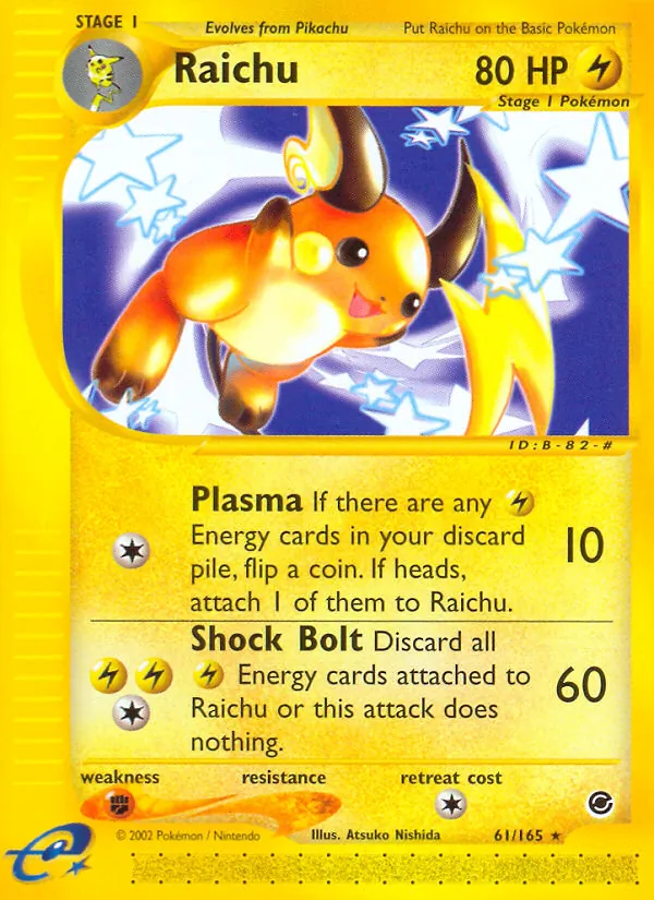 Kartu Raichu dari Expedition Base Set, nomor 61/165