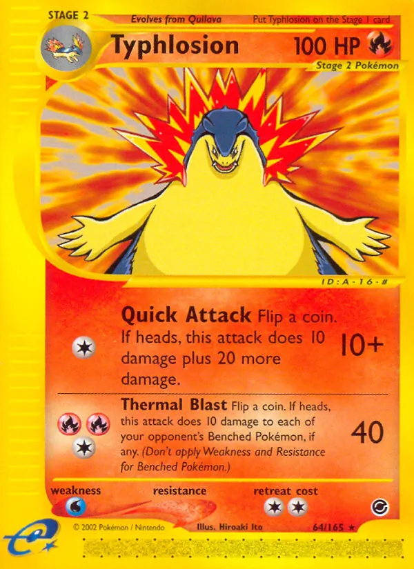Typhlosion card from Expedition Base Set, number 64/165