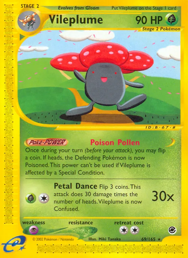 Carta Vileplume de la expansión Expedition Base Set, número 69/165