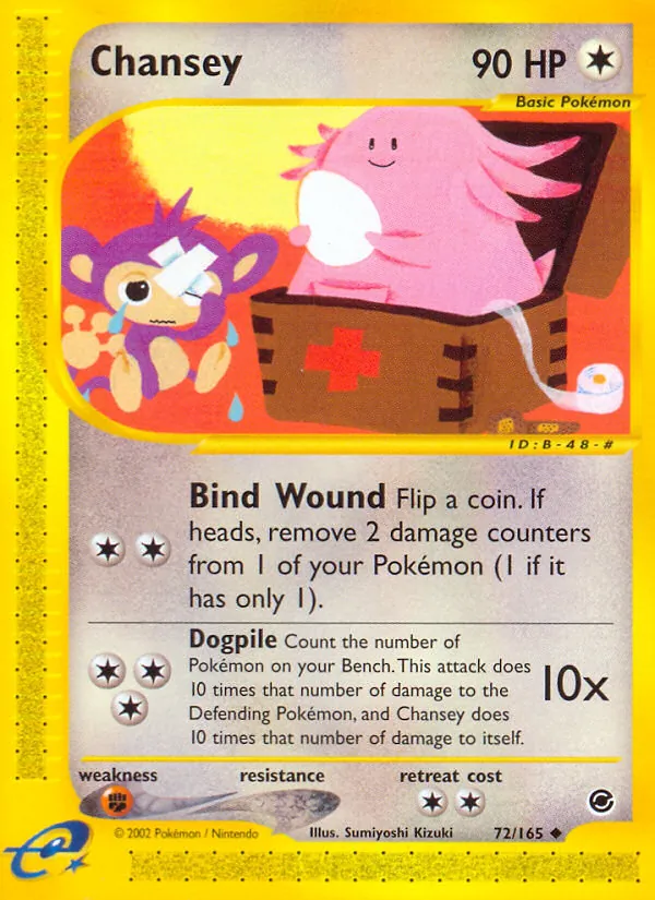 Chansey card from Expedition Base Set, number 72/165