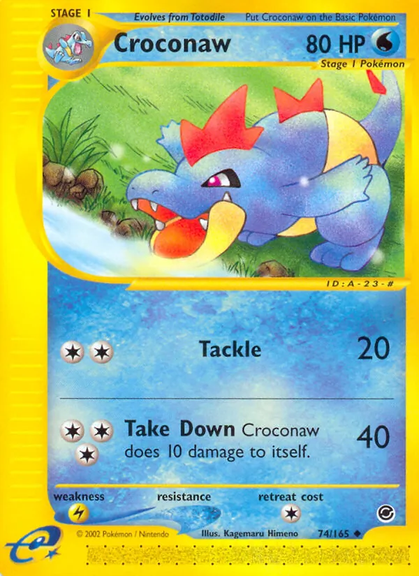 Kartu Croconaw dari Expedition Base Set, nomor 74/165