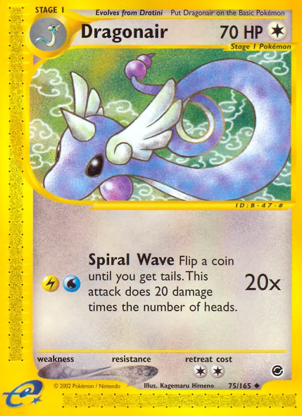 Dragonair card from Expedition Base Set, number 75/165